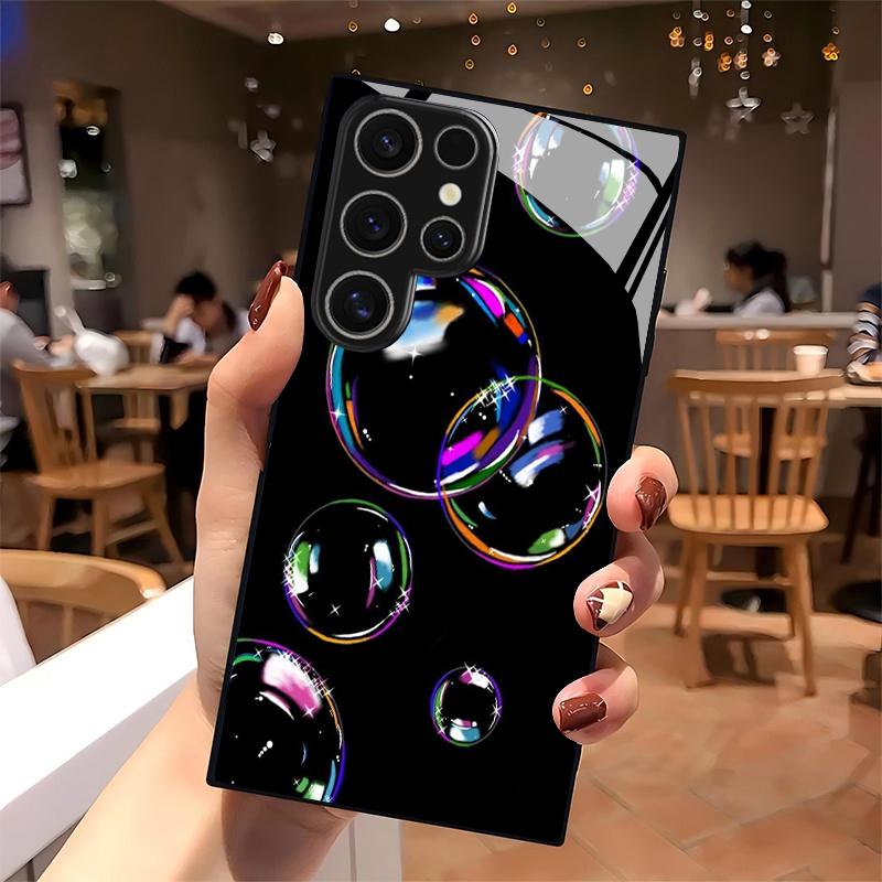 Colorful Bubble Pattern 2D Phone Case for Samsung S26 S25 S24 S23 S22 S21 S20 A56 A36 A16 - Glass Protective Cover