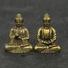 Mini Portable Retro Brass Statue Pocket Sitting Buddha Hand Toy Sculpture Desk Decorative Ornament Gift