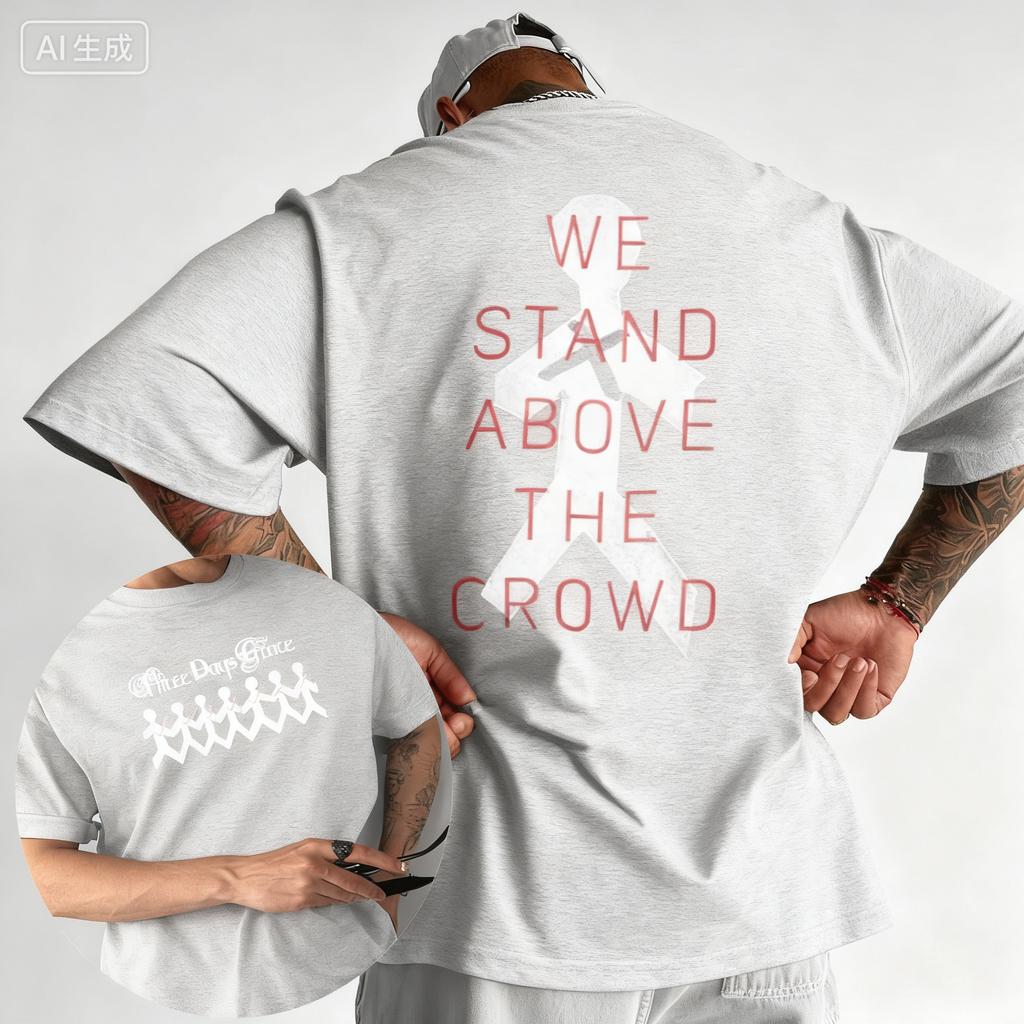 2025 Summer Three Days Grace OneX Paper Loose 100 Pure Cotton Printed Tshirt High Quality Street High Quality Mens Womens