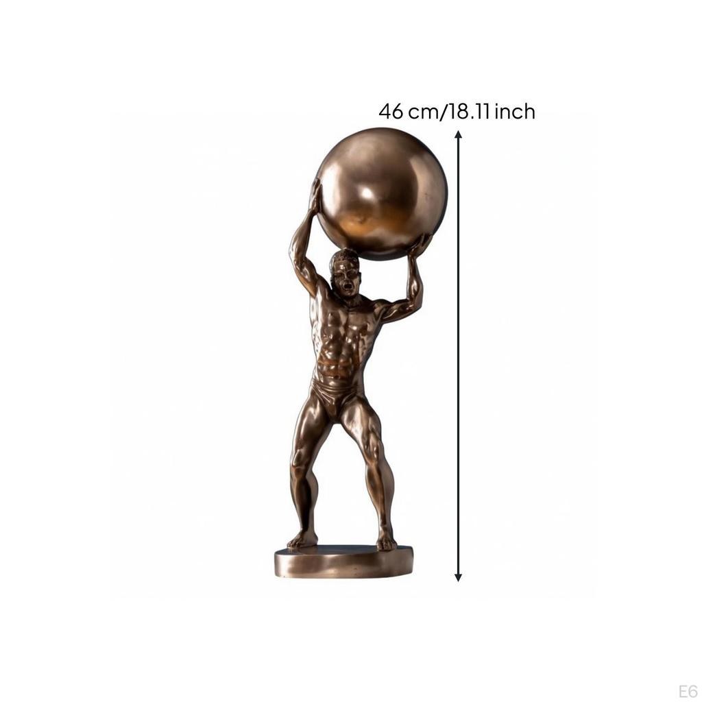 Weightlifter Figure Cold-Cast Bronze Statue Athletic for Weightlifters, Athletes