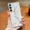 Blue Purple Flower Case For Samsung Galaxy S26 S25 S24 Ultra S23 S22 Plus S21 FE A54 A15 A25 A35 A55 A16 A26 A36 A56 A17 A37 A57 5G Clear Soft Cover