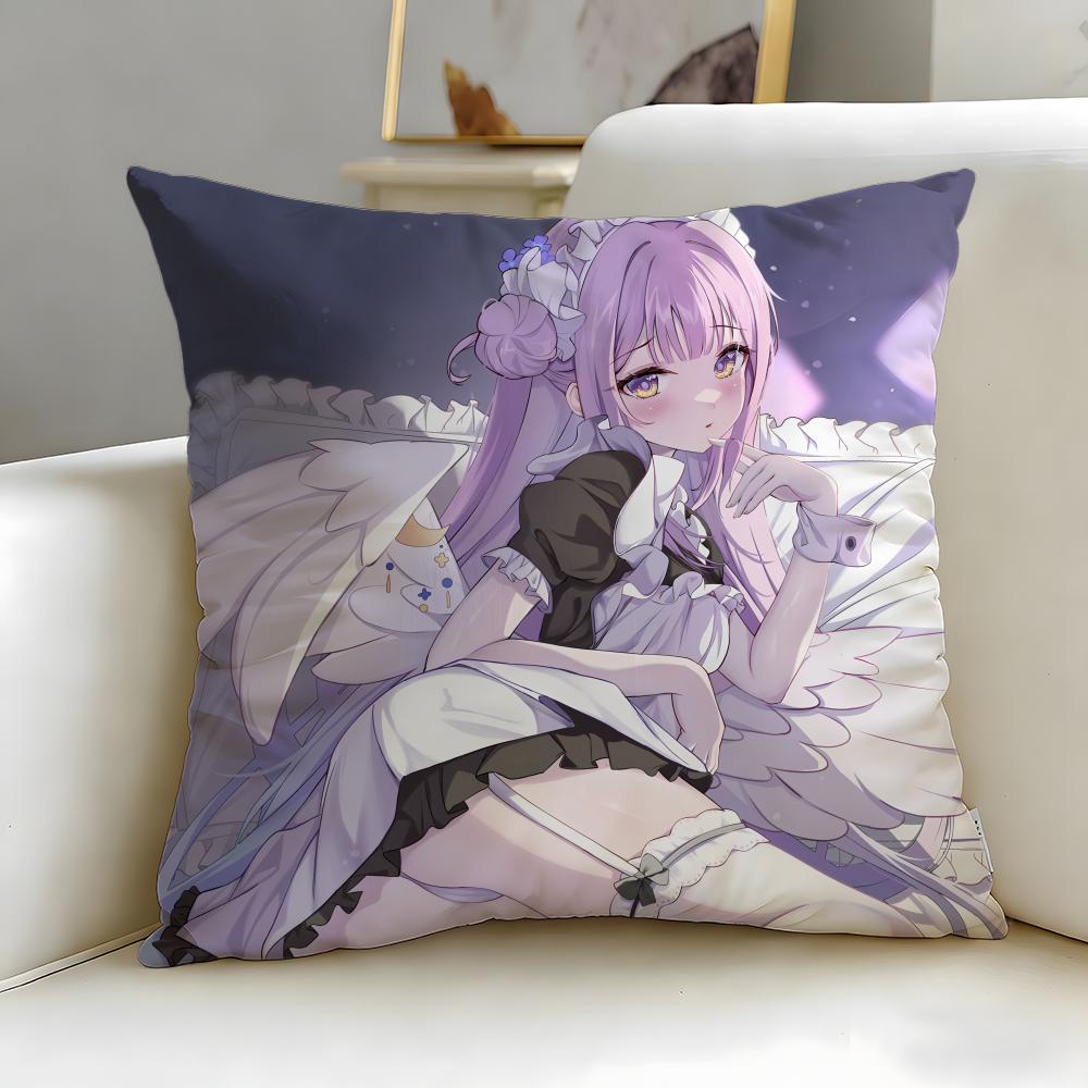 Popular Anime Character Misono Mika Cushion Cover Soft  EasyWash Pillow Case  Versatile for Couch Bed Travel and Office