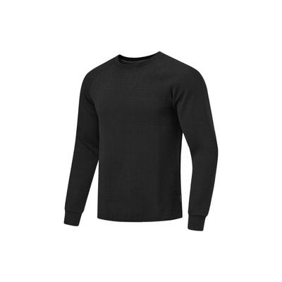 Fitness Series All-Weather Plain Crew Neck Sweatshirt Men Tops Black AWDT737-1
