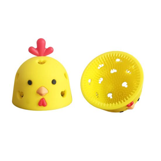 

2 шт. очиститель для яиц, эффективный силиконовый инструмент для мытья яиц, нежный фруктовый жёлтый