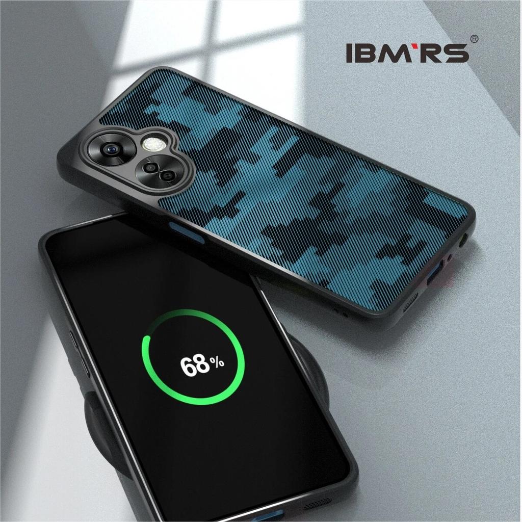 (Comes with wrist strap)IBMRS for OnePlus 12R/ACE 3 camo phone case,Clear Hard Back Shockproof Advanced Protective Cover