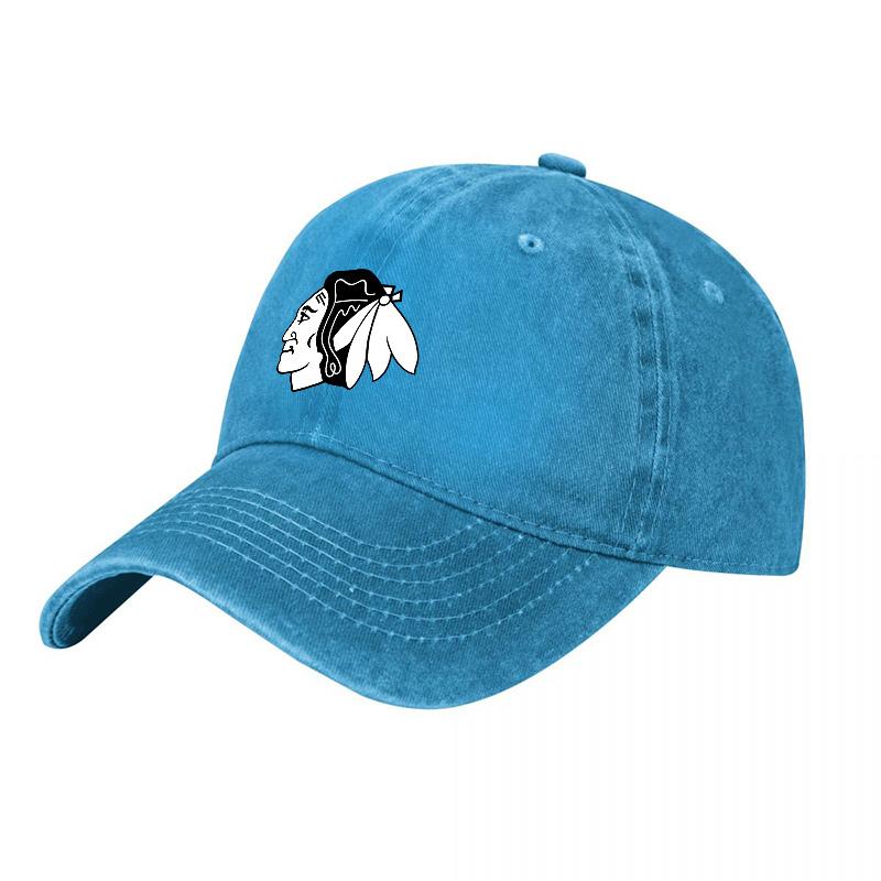 Chicago Blackhawks gewaschene Canvas-Baseballkappe Klassisches Teamlogo-Design Unisex Verstellbare Passform Bequeme atmungsaktive Mütze für Fans