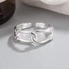 2024 Elegant Double Layer Knotted Open Ring - Women's Cold Style Cross Design