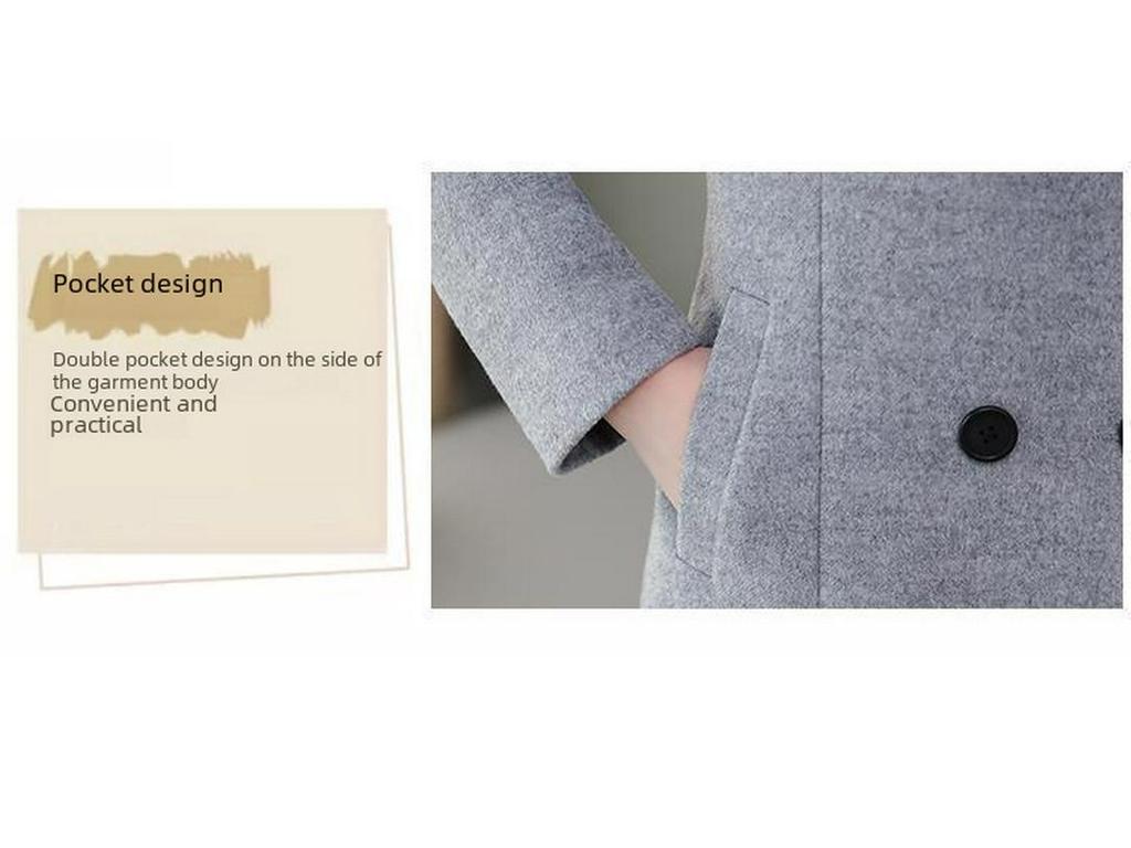 Women's 2023 Spring & Autumn Wool Windbreaker: Oversized, Over-the-Knee, Slim Waist, Long Lapel Coat