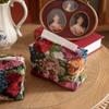Skin-Friendly Desktop Tissue Bag Polyester Car Tissue Holder Creative Floral Paper Bag  Restaurant