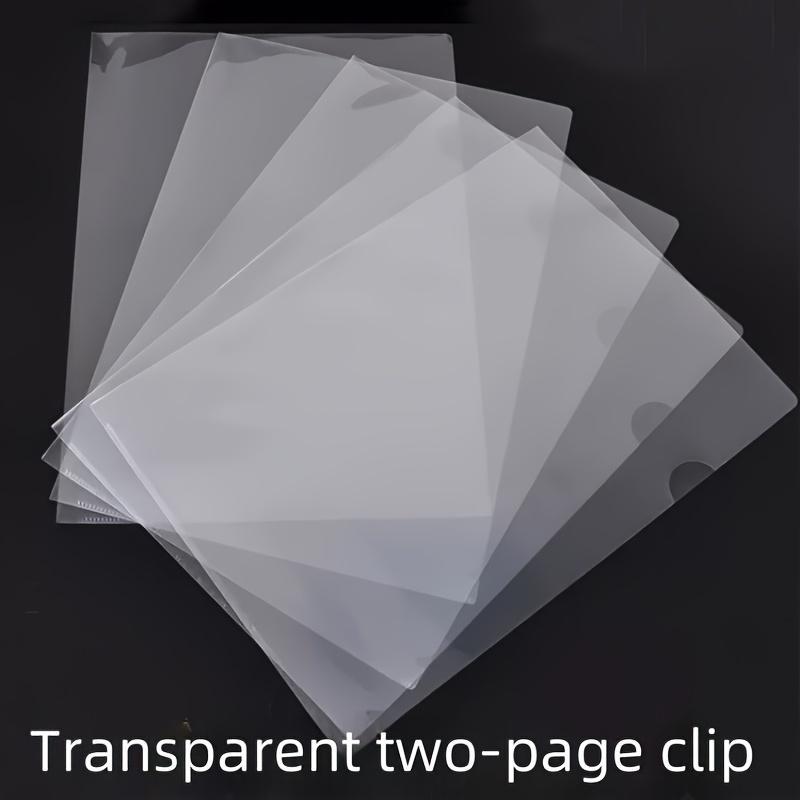10pcs A4 Transparent L-Shaped File Folders - Waterproof and Durable PP Document Bags for Office Organization and Reusable