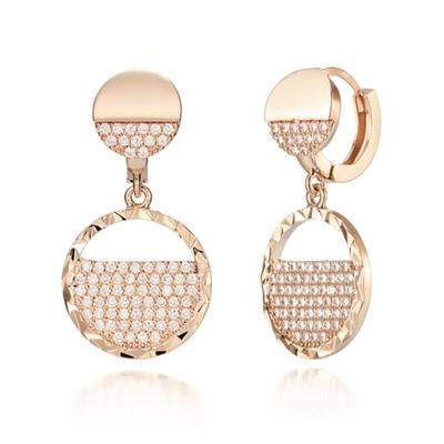 ELLE Jewelry 14K Cubic Drop Earrings (Gold Pin) ELGPEE273