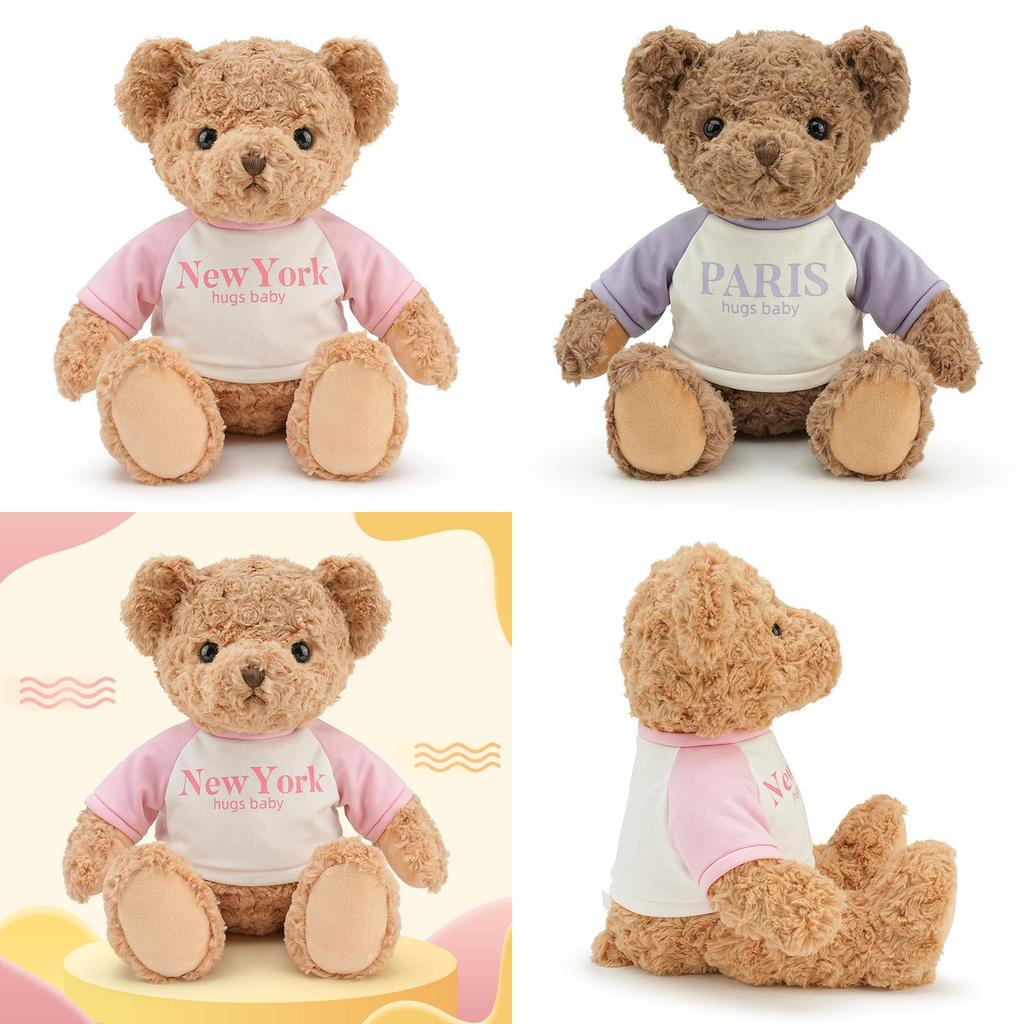 Fasjonabel genser med bokstaver Teddybjørn Søt plysjleke Dukke Gave til barn