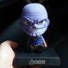 10cm Spider Man Iron Man Hulk Deadpool Shaking Head Doll Car Decoration Auto Accessories Playthings Doll Mobile Phone Bracket Gifts