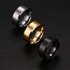 Trendy 8mm Wide Stainless Steel Personality Rings for Women & Couples