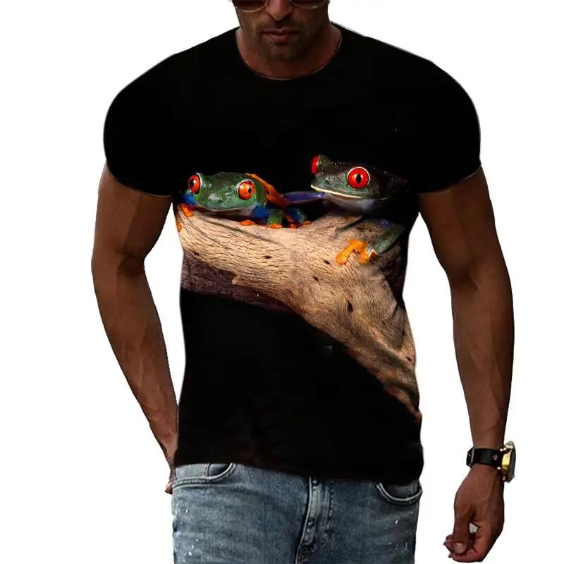Funny Frog T-Shirts Animal 3D Print Streetwear Girl And Boy Fashion Oversized Short Sleeve T Shirt Kids Tees Tops Children's Clothing