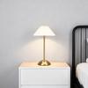 Pleated Table Lamp Touch Control 3 Colors Stepless Dimming USB Rechargeable Retro Cordless LED Nightstand Lamp for Bedside Living Room