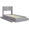 Bed Frame with Storage Space and Headboard Gray Sonoma 90 x 200 cm