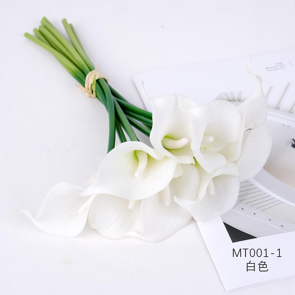 Мягкий клей Калла Лилия Имитация Цветка, Рука Держащая Букет, Украшение Дома Орнамент Калла Лилия белый