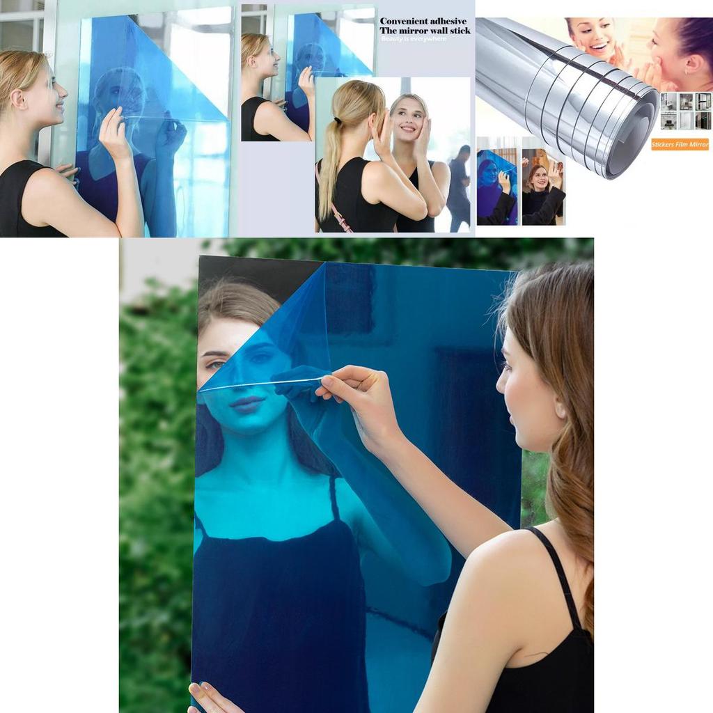 Samoprzylepne Naklejki Lustrzane na Ścianę Miękkie Lustro Dekoracyjna Folia Odblaskowa do Dekoracji Domu