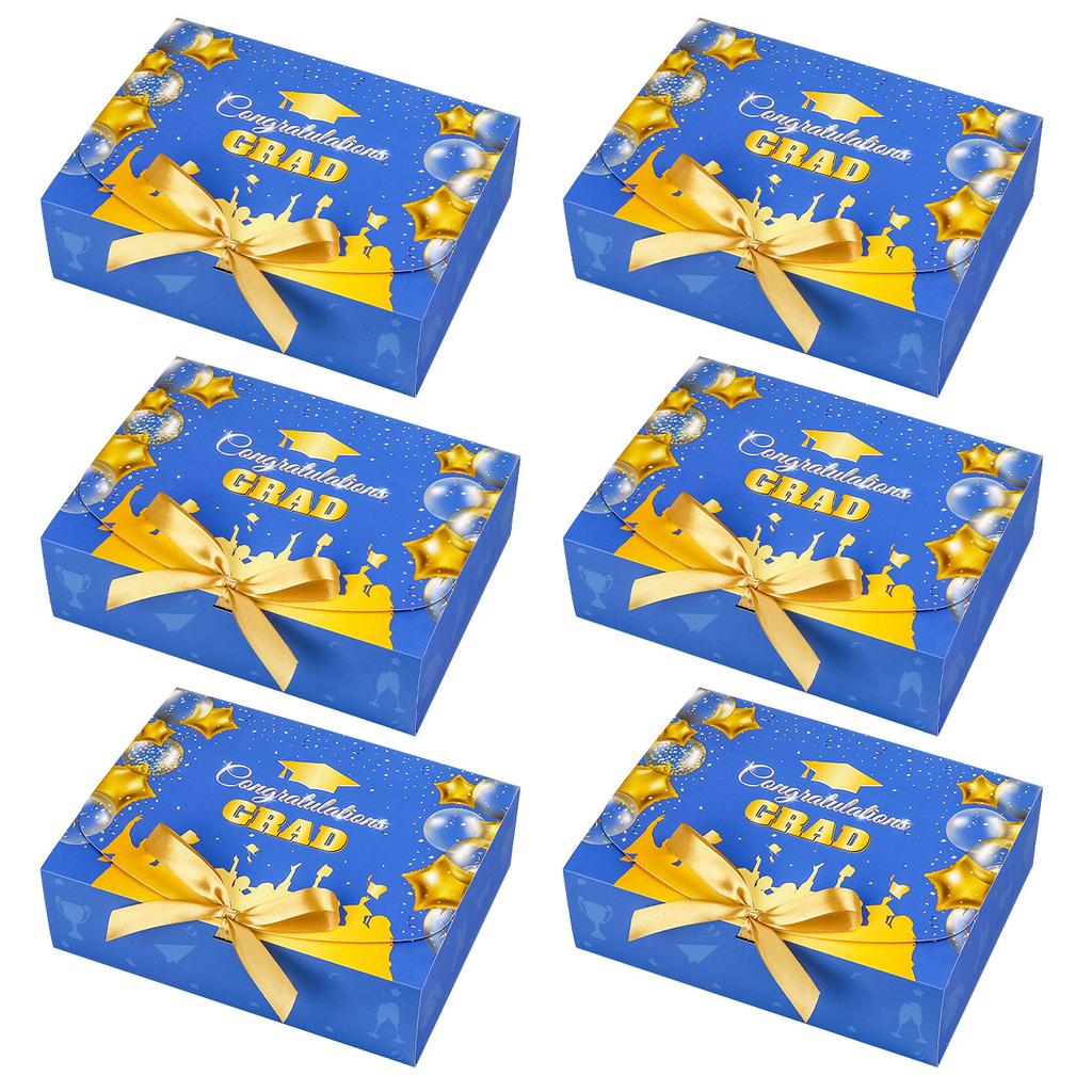 Larger Graduation Gift Box With Gold Ribbon, 27208cm Blue Graduation Box,Decorative Paper Box For Graduation Party Favors, Candy, Gifts & Keepsakes