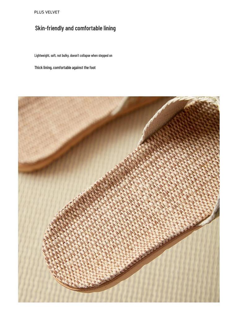 Women's Summer Silent Linen Slippers - Breathable Cotton for Indoor & Outdoor Use