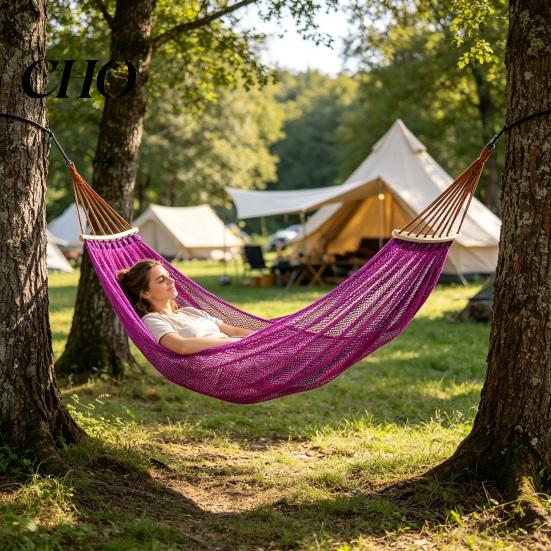 Summer Breathable Hammock with Ice Mesh Design Double Load Bearing 200kg Reinforced Traction Rope Anti-rollover Long-term Outdoor