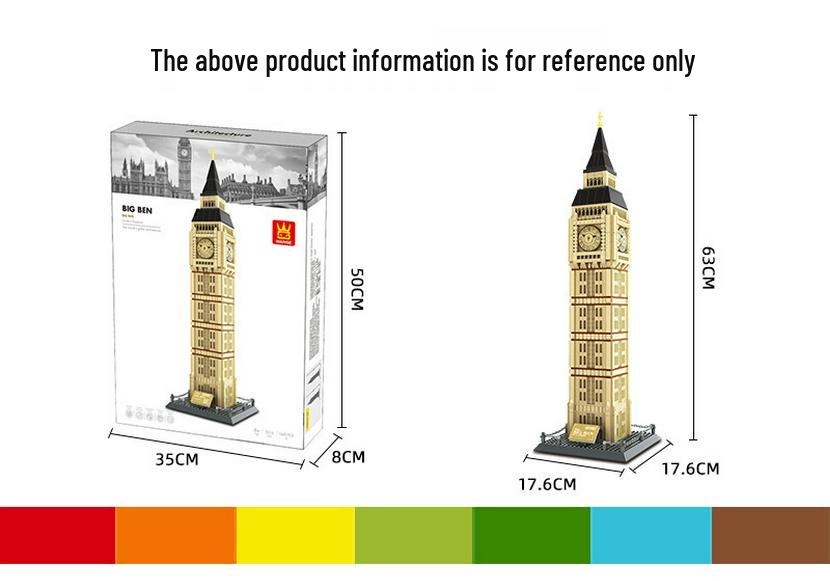 Wange Bricks 5216: Elizabeth Tower (Big Ben) Model – Cross-Compatible Building Toy