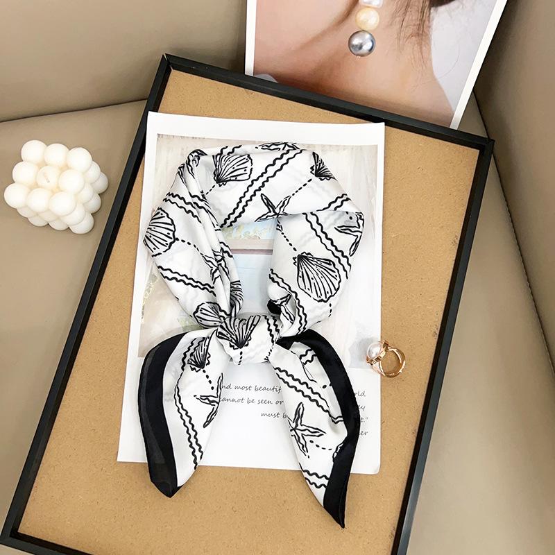 Spring fashion new silk scarf square scarf neck soft silky smooth imitation silk small scarf women's versatile decorative headscarf