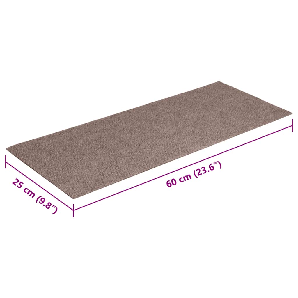 Self Adhesive Stair Treads 30 pcs 60 x 25 cm Light Brown Rectangular