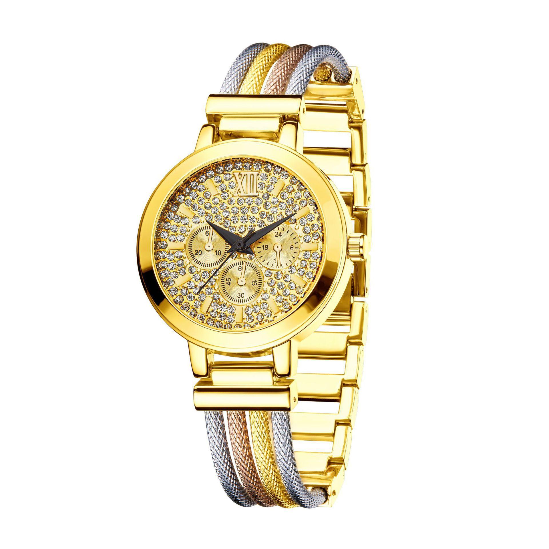 Missfox Watch Fashion Trend Metal Gold Decorative Copper Ribbon Ladies Quartz Watch золотой