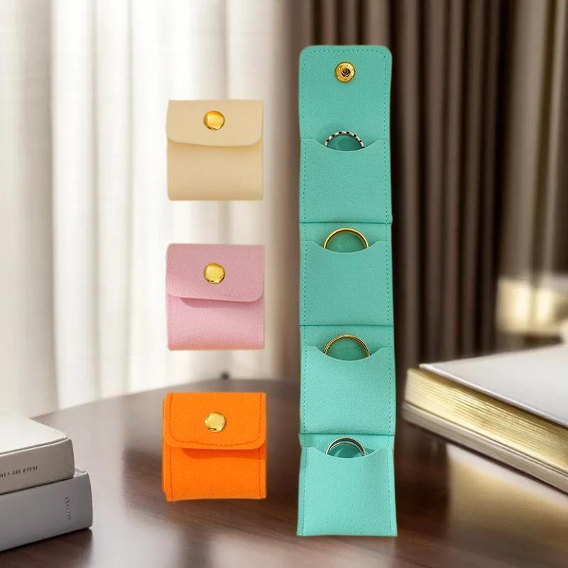 Tragbare Mini Schmuck-Organizer-Tasche mit mehreren Fächern für Ringe Halsketten Ohrringe Reise-Aufbewahrungstasche