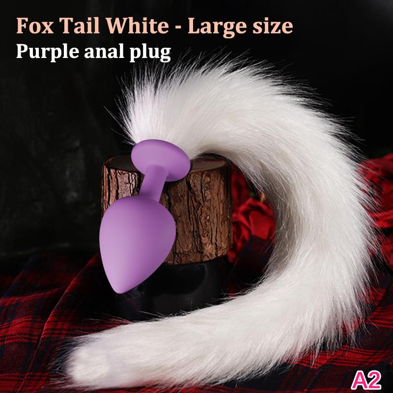 1Pc Sexy Fox Anal Plug Tail Silicone Butt Plug Dildos for Women Men Long Tail Cosplay Adult Sex Toy Game