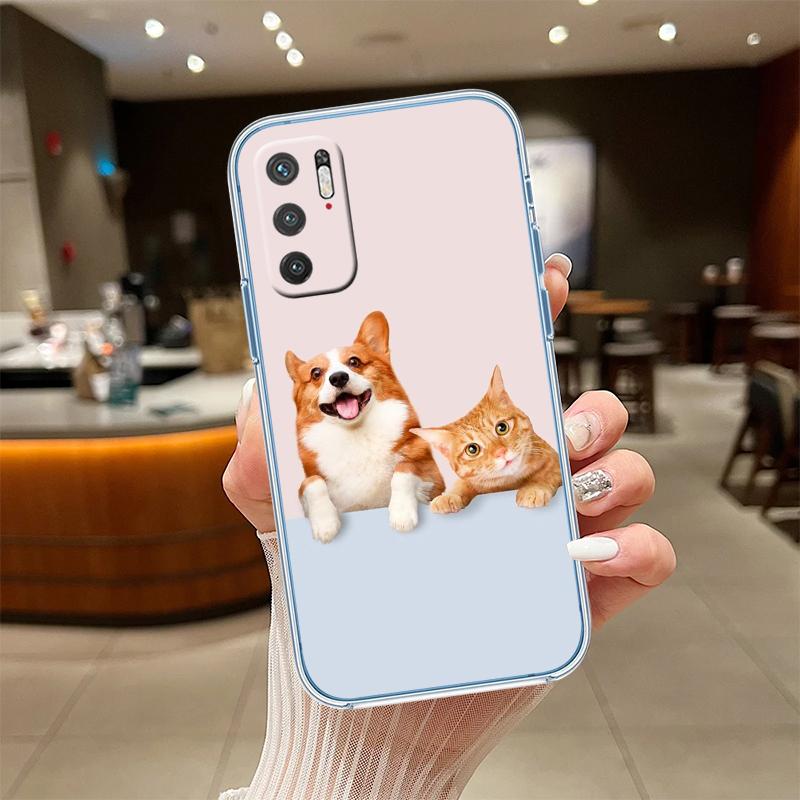 UP23 Cute Corgi dog Transparent Phone Case for Samsung Galaxy A04 A04S A14 A23 A34 A54 M23 M33 M52 M53