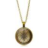 A Steampunk Compass Time Gem Necklace Personalized Men's Necklace High Quality Fashion Medal Pendant Sweater Chain Jewelry
