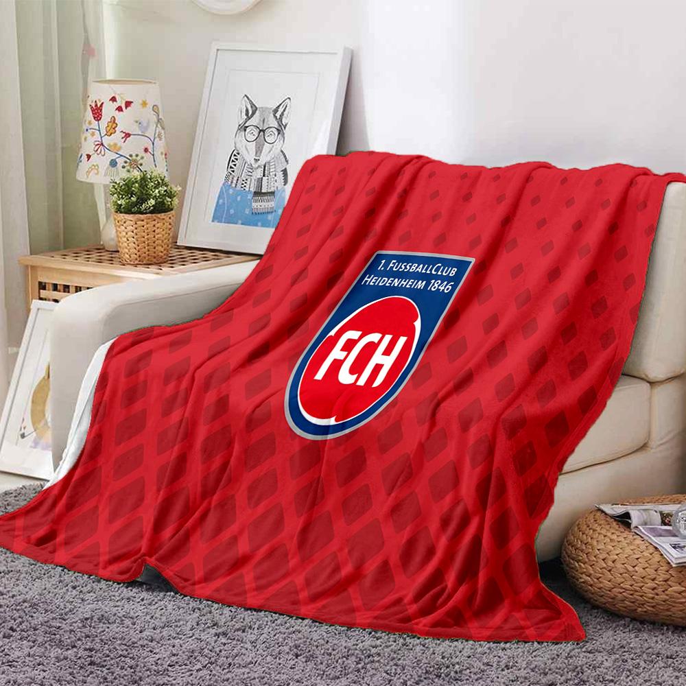 Heidenheim Crest Flannel Blanket, Soft Polyester, Modern Design, All-Season for Camping, Travel, Gifts for holidays or birthdays