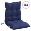 Low Back Chair Cushions 4 Pcs Navy Blue Oxford Fabric