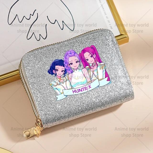 Kpop Dämonenjäger Geldbörse Damen Pailletten Glitzernde Münzbörse Modische Kleine Clutch Kartenhalter für Damen
