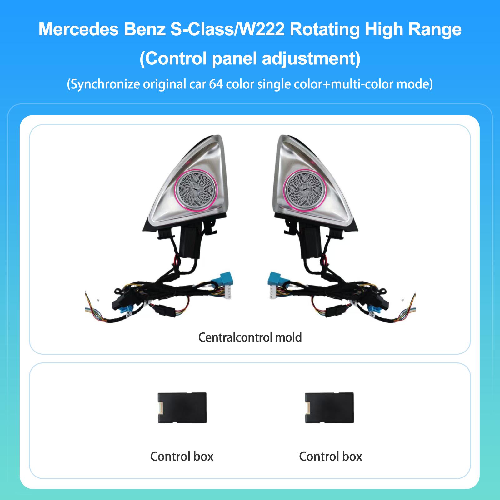 

Подходит для Mercedes W167 W177 W205 W206 W213 W214 W222 W223 X253 X254 GLE GLS GLC A C E S Литой OEM 4D Вращающийся Твитер Подсветка