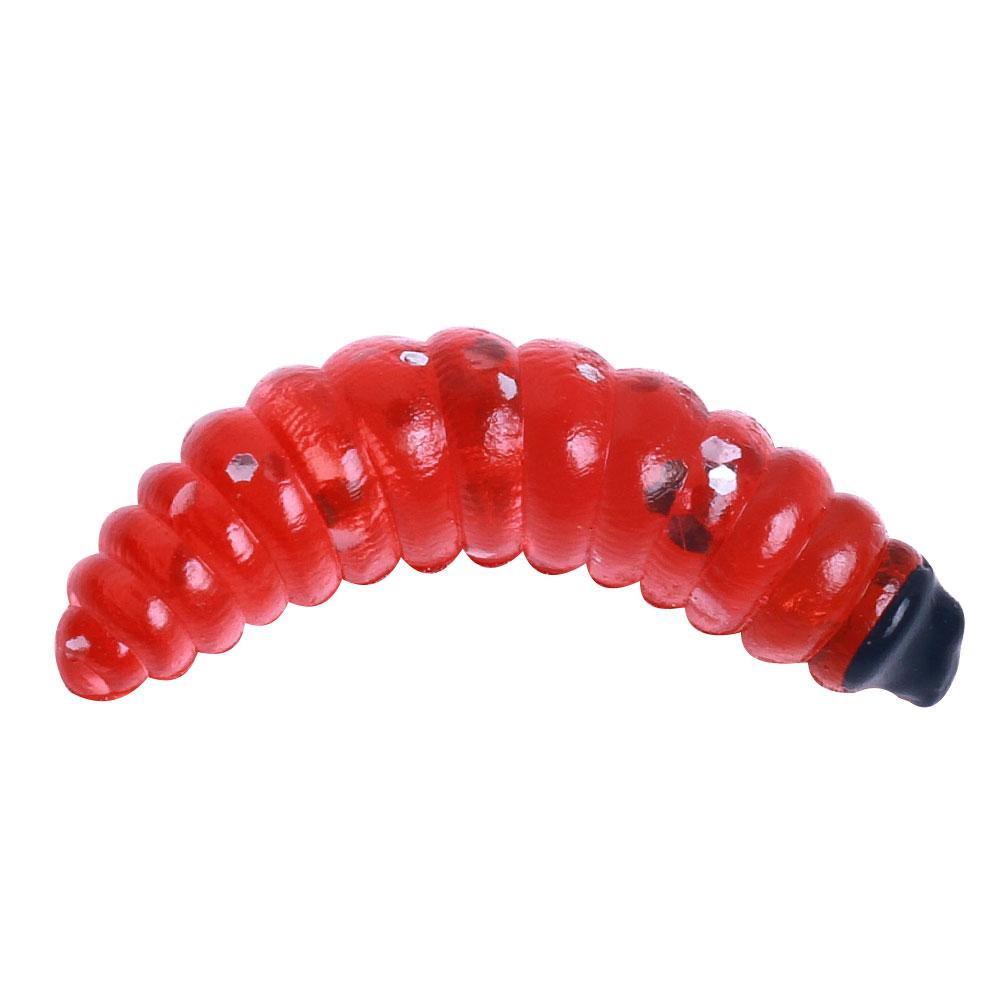 

50 шт. 2,4 см Личинка Опарыш Мягкая Приманка Аромат Черви Светящиеся Креветки Щука окунь карп Pesca isca artificial Рыболовная Приманка рыболовные товары