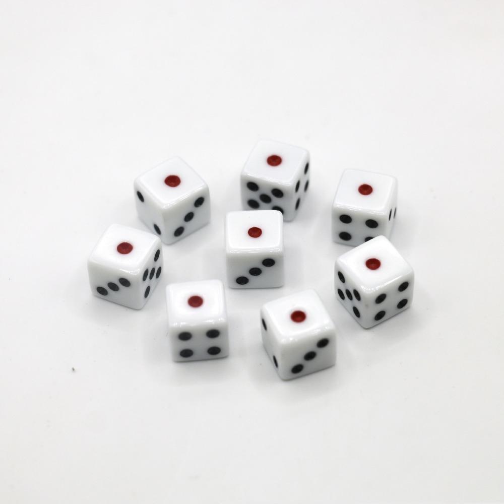 5 szt./10 szt. 14 mm/10 mm 6-ścienne Kostki do Picia Białe Kostki Kostki z zaokrąglonymi rogami Kostki RPG Akcesoria do Gier Akrylowe Zestaw Kostek Punktowych