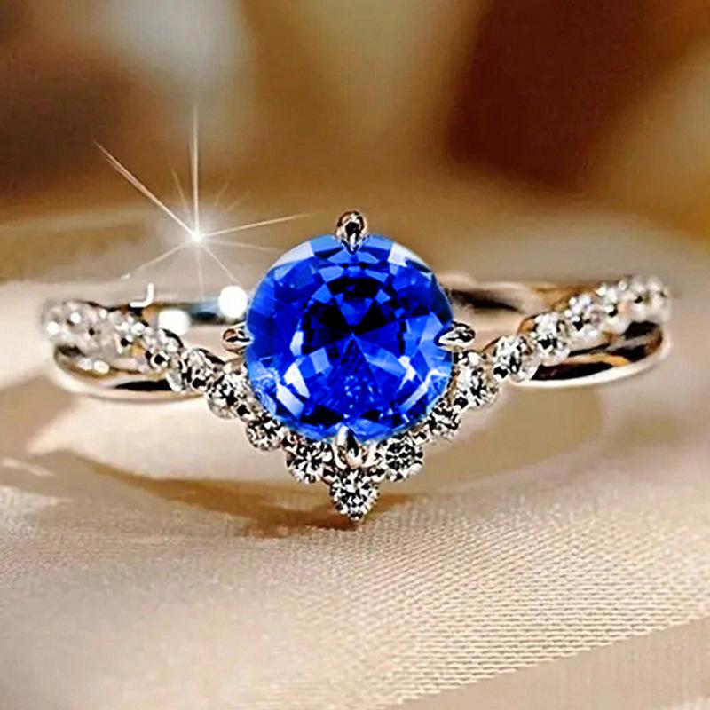 Cao Shi Zircon V-Shaped Wedding Band for Women - European & American Style Couples Ring
