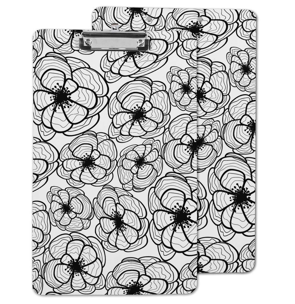 Inkdotpot Decorative Clipboard Letter Size with Low Profile Clip,Retractable Key Hole for Hanging Paperboard for Office School w/Free Marker & Eraser