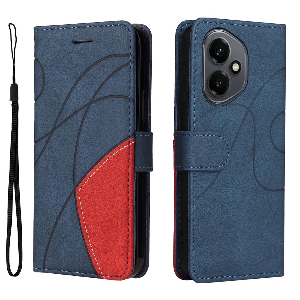 Für Honor 400 5G (Global) Handyhülle aus Leder mit Ständer und Brieftasche im zweifarbigen Spleißdesign