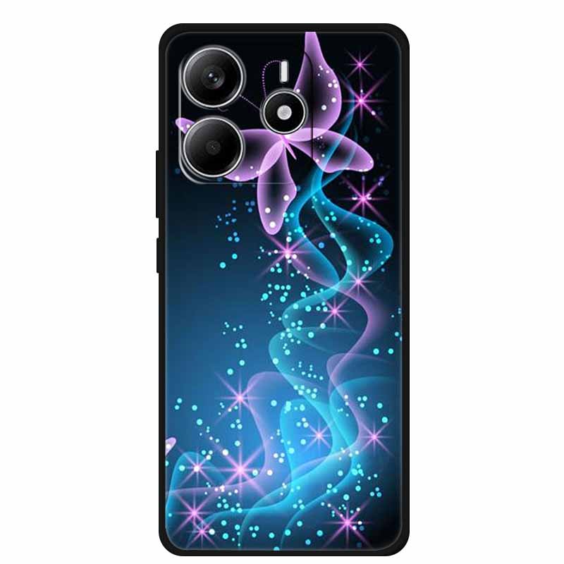 Pour Redmi Note 14 4G GLOBAL Coque Animaux Silicone Souple TPU Étuis de Téléphone Housse Arrière pour Xiaomi Redmi Note14 4G Protecteur Coque
