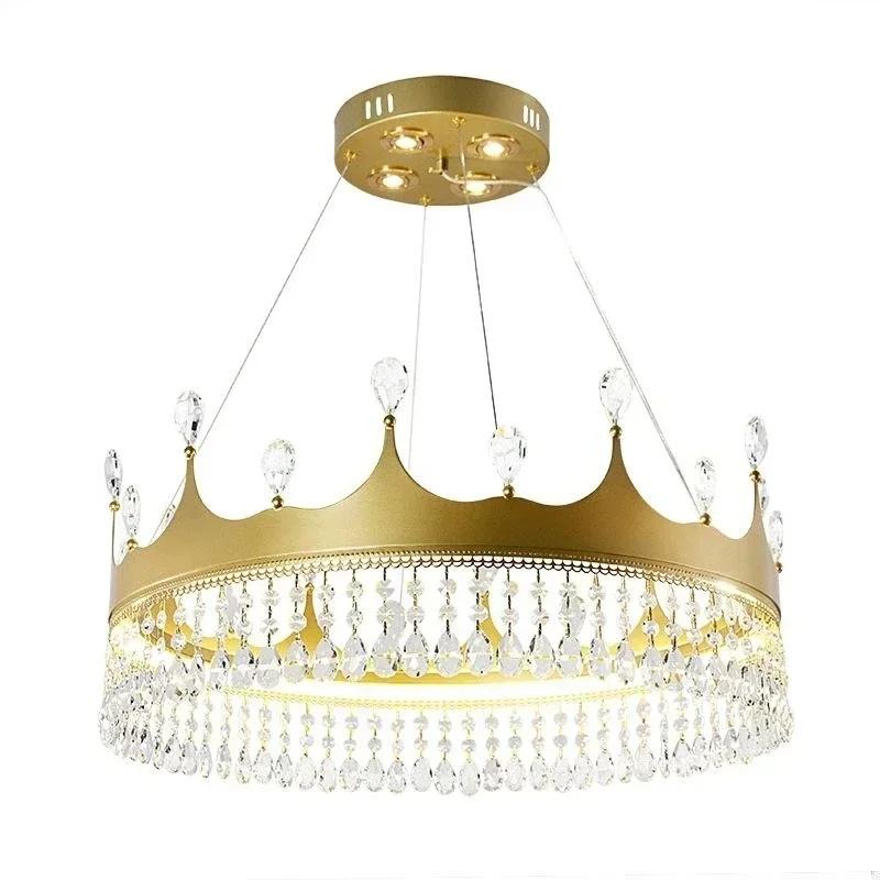 Modern Gold LED Pendant Chandelier Lighting for Bedroom Living Room Home Indoor Decoration Lighting Crystal Ceiling Pendant Lamp