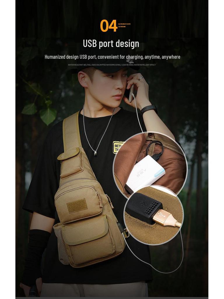 Men's Camouflage Tactical Crossbody Chest Bag - Multifunctional Outdoor Shoulder Pack