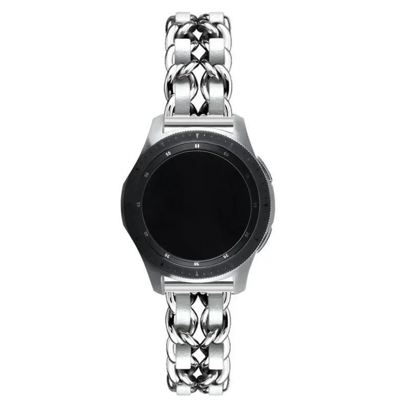 

20mm/22mm bands For Samsung Galaxy watch 7/FE/6/5 pro/4/Classic/Active Luxury Leather+metal bracelet Huawei GT 5-4-2-3 pro strap 20mm watch band