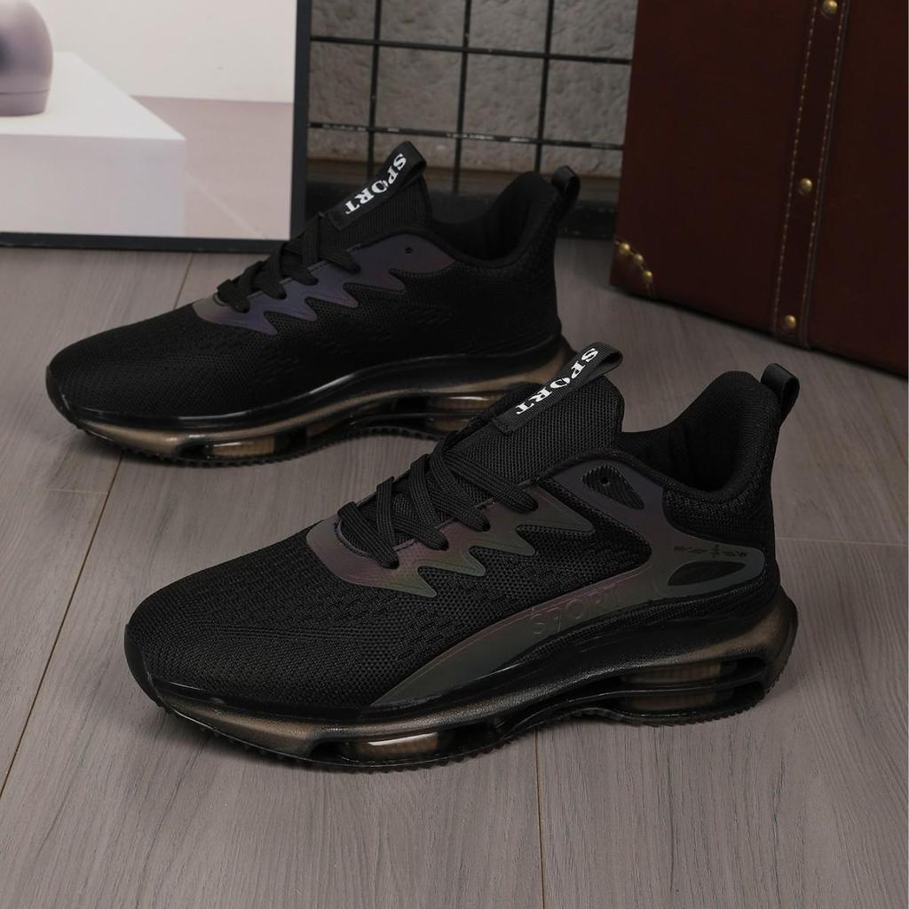 Men's Spring 2025 Mesh Breathable Air Cushion Running Shoes - Shock Absorption, Large Size