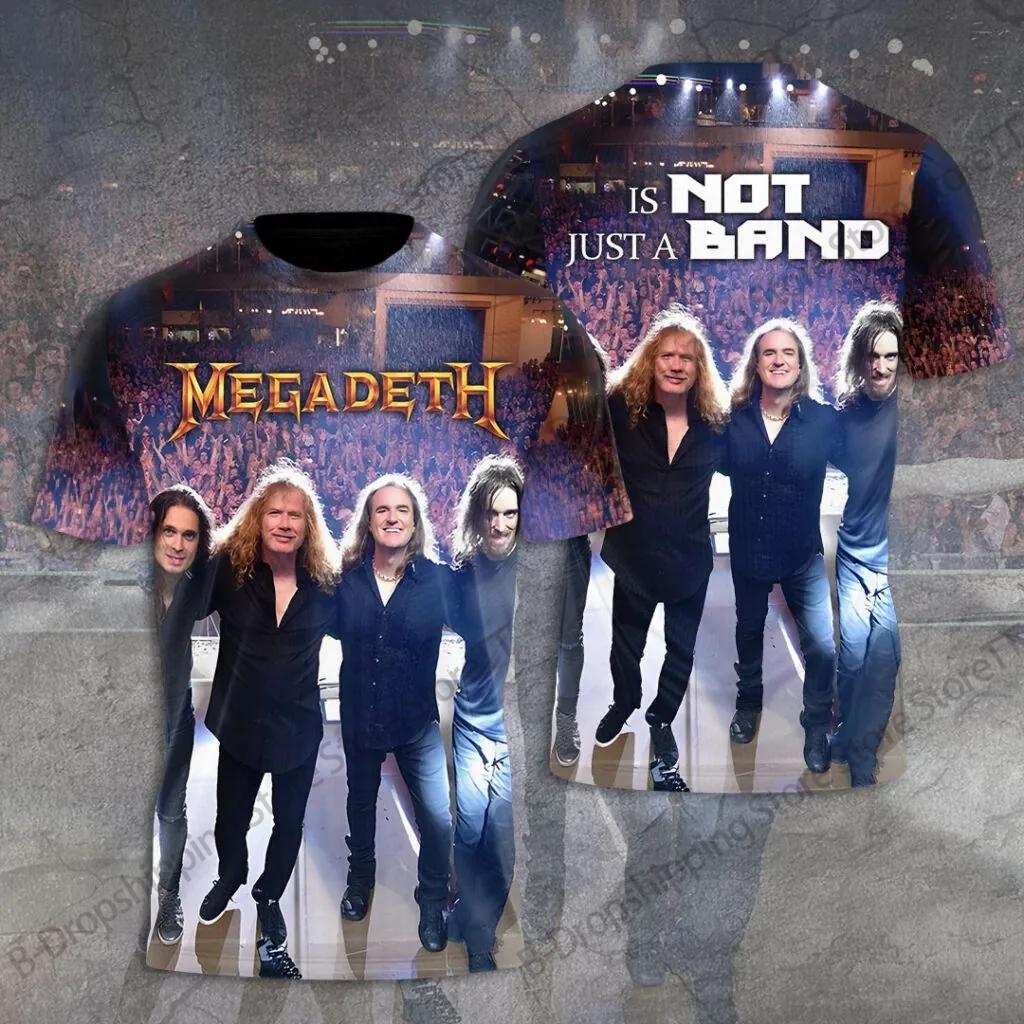 Rock band Megadeth 3D printed T-shirt men's fashion short sleeved top punk hip-hop Harajuku round neck clothing
