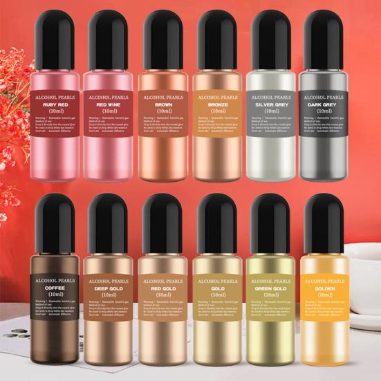 10ml Diffusion Pigment DIY 3D Ink Metal Pigment Alcohol Liquid Colorant for Crafts